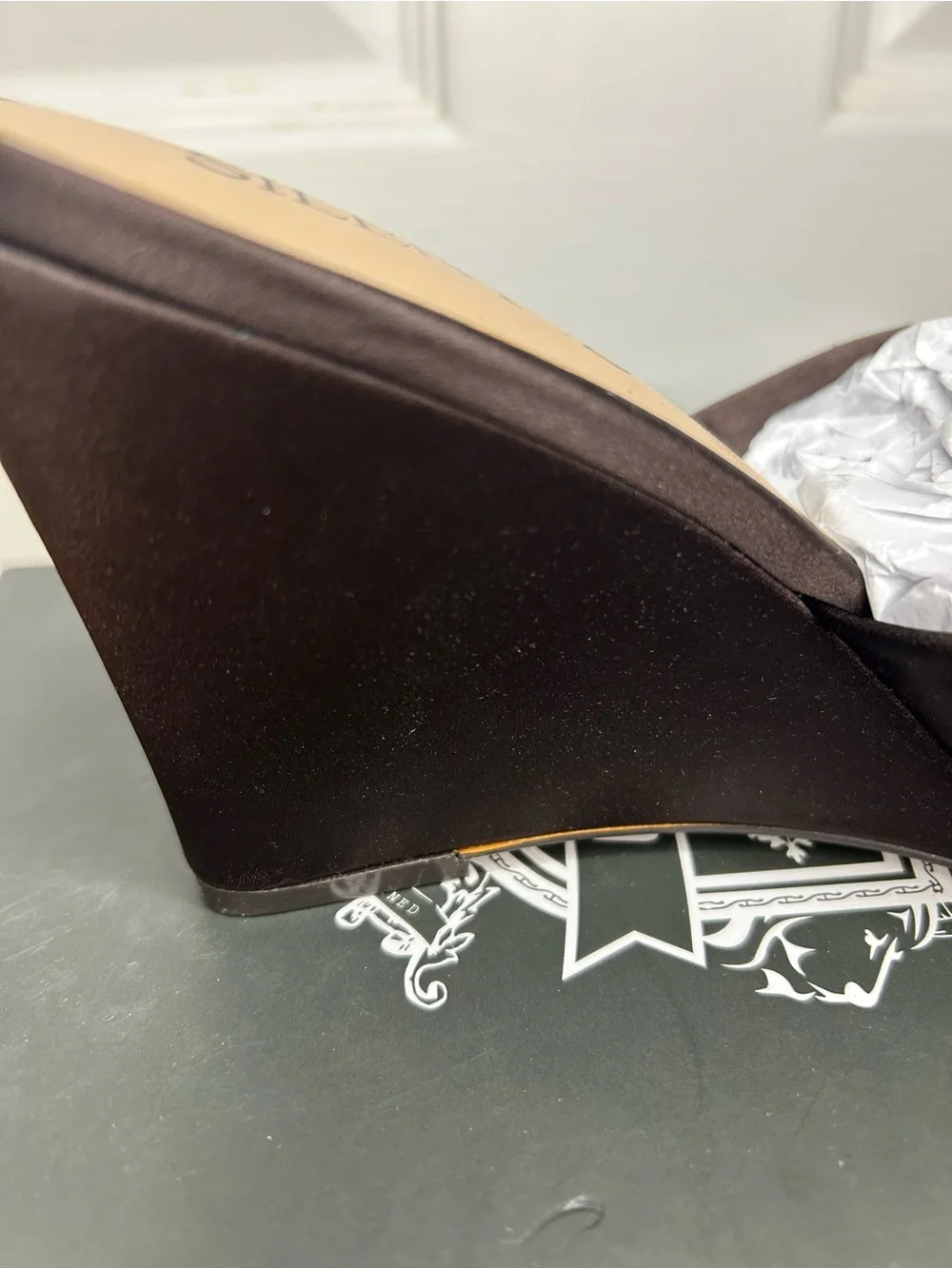 Anthropologie Silent D Katia Wedges Satin